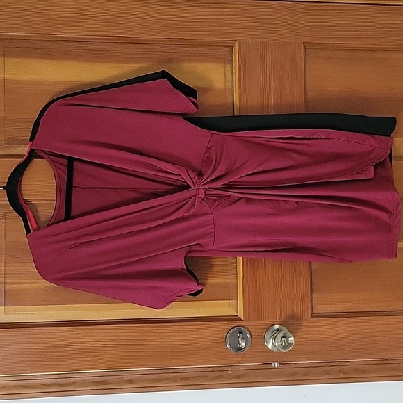 Floerns XL Women's Deep V Neck Twisted Plunging High Slit Mini Party Dress/Tunic - Picture 11 of 14